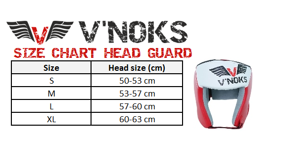 head guard size chart